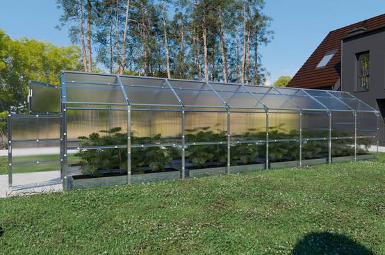 Serre KLASIKA BERNARD 2,35 x 8 m (18,8 m²), 6 mm avec revêtement en polycarbonate - Image 2