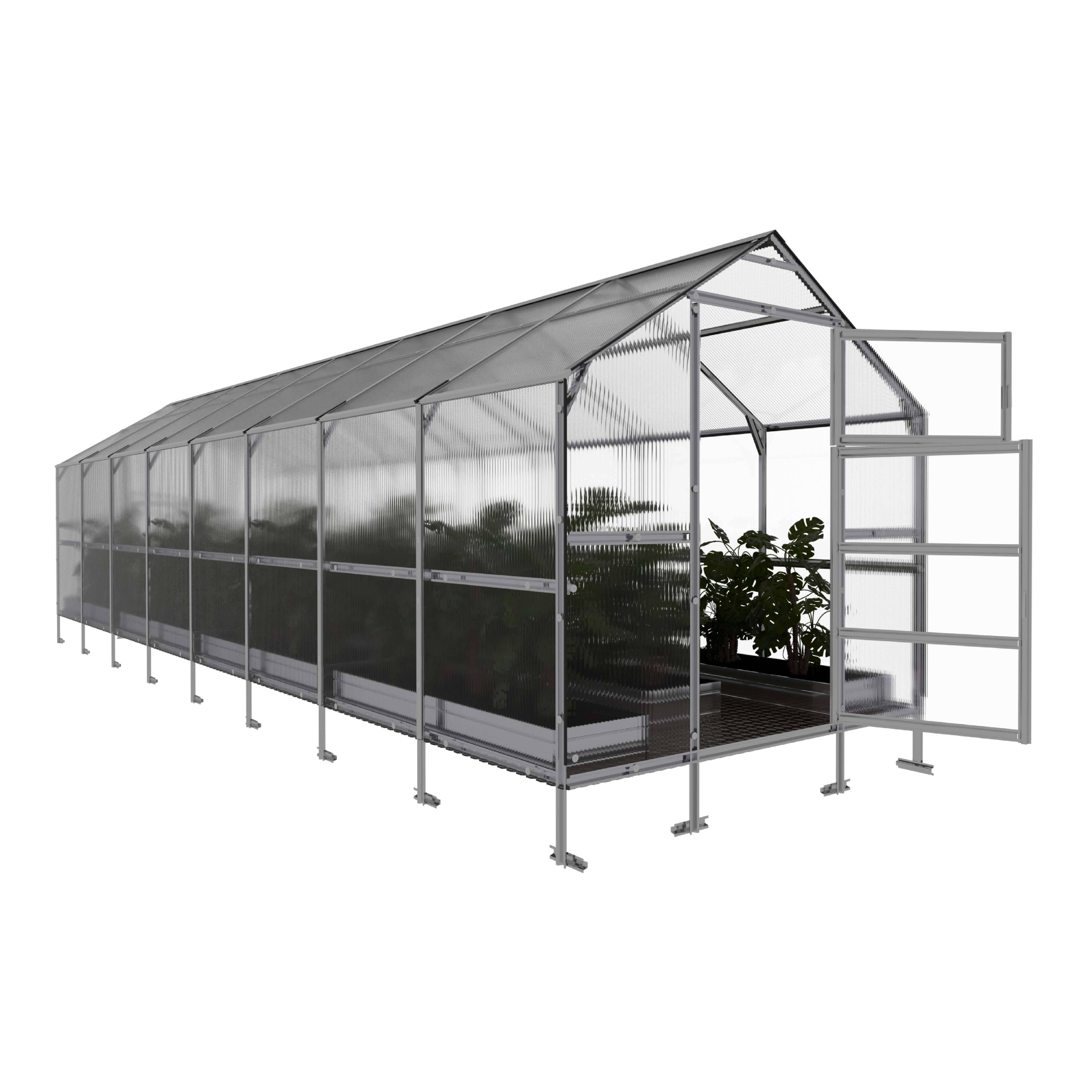 Serre KLASIKA BERNARD 2,35 x 8 m (18,8 m²), 6 mm avec revêtement en polycarbonate - Image 4