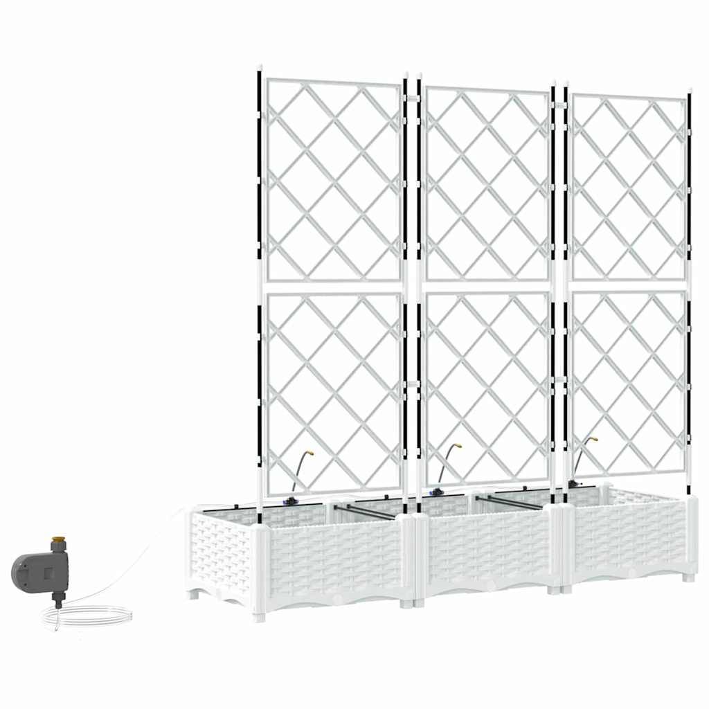 Cache-pot de jardin 3 pcs | Bac à fleurs Blanc Acier - Image 7