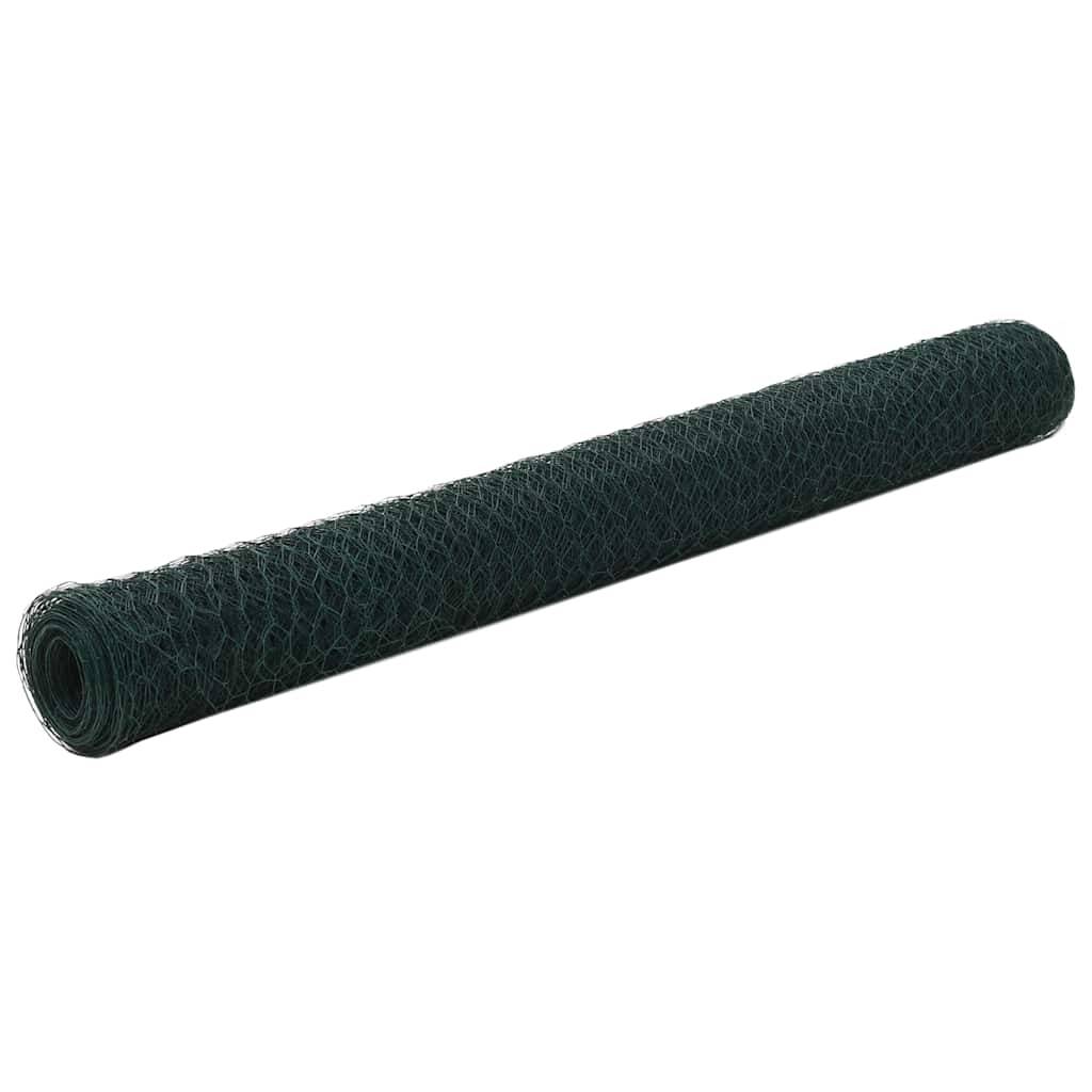ComfortXL - Grillage Hexagonal Acier PVC Poulailler Clôture Maille 13mm 25x1,2m Vert - ComfortXL Outdoor Living - Image 1