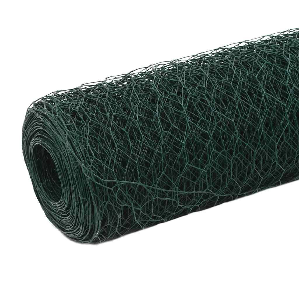 ComfortXL - Grillage Hexagonal Acier PVC Poulailler Clôture Maille 13mm 25x1,2m Vert - ComfortXL Outdoor Living - Image 2