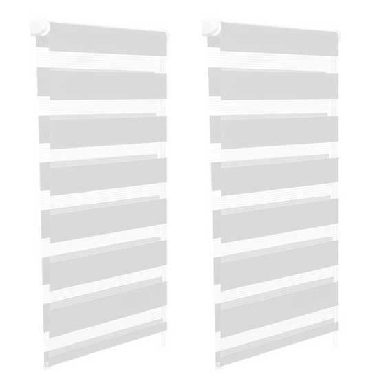 Lot de 2 stores enrouleurs zébrés jour nuit l.45 x H. max 170 CM blancs - Image 2