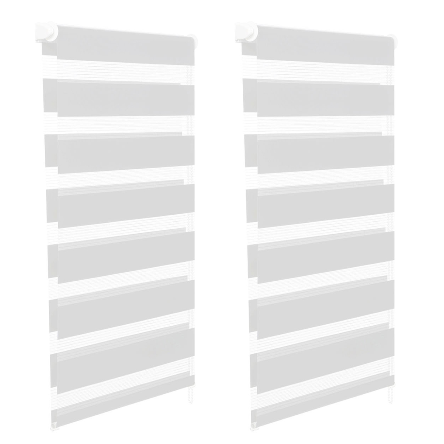 Lot de 2 stores enrouleurs zébrés jour nuit l.45 x H. max 170 CM blancs - Image 2