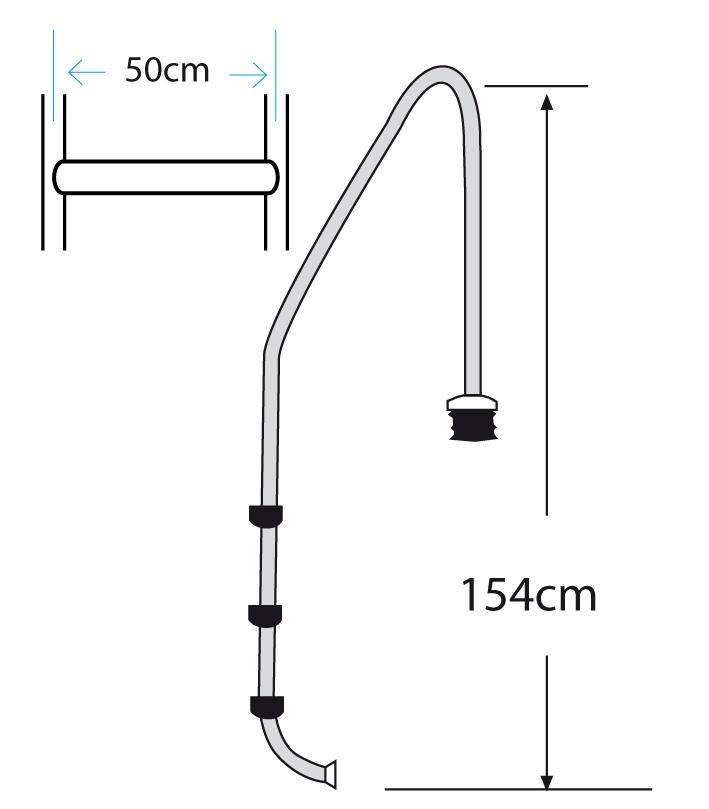 Gre Pools - Echelle standard inox pour piscine enterrée, 3 marches 1,20m Gre Pools - Image 2