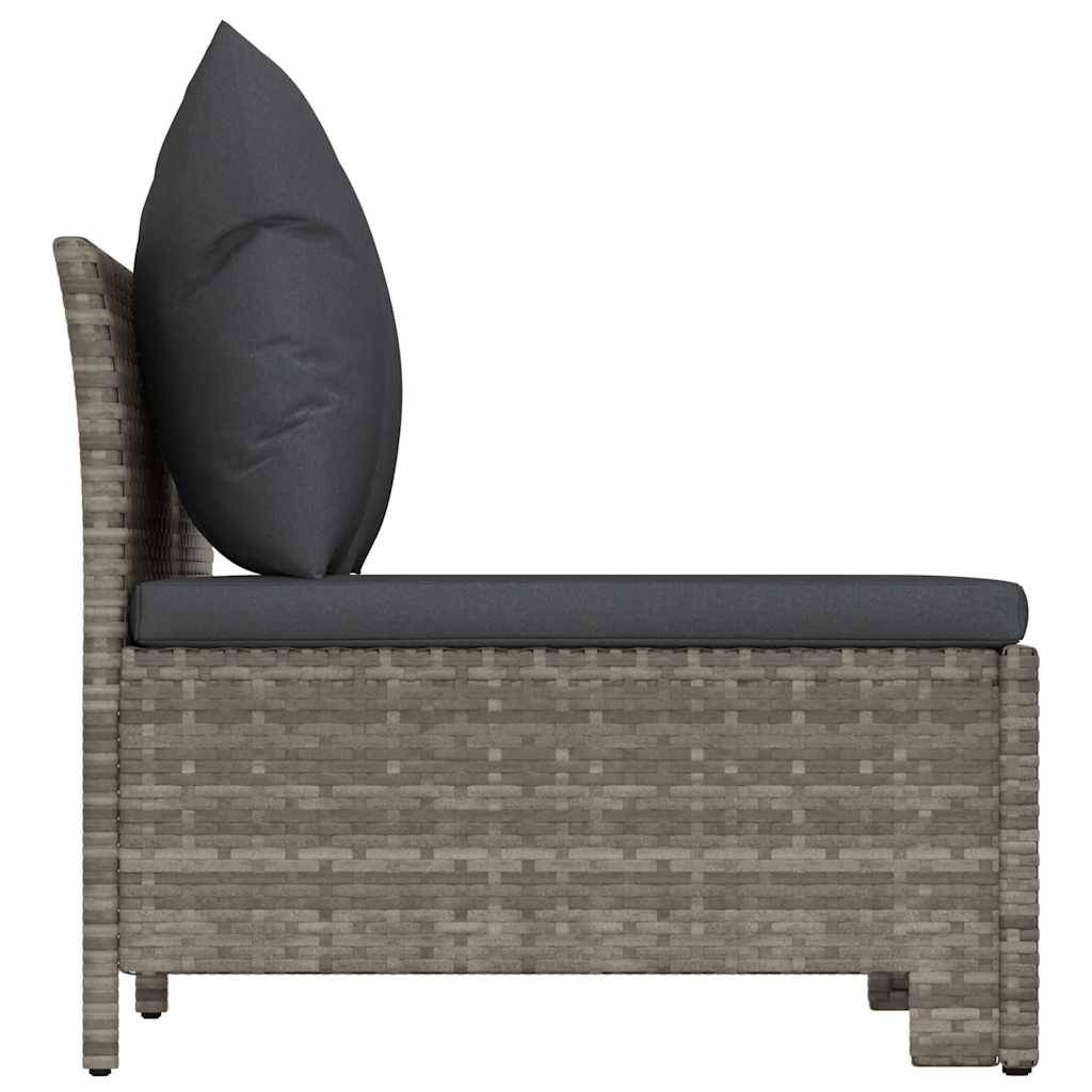 Duo de Canapés Centraux Jardin Résine Tressée Grise Modulable avec Coussins Rembourrés pour Salon Extérieur Relax – ComfortXL Outdoor Living - Image 5