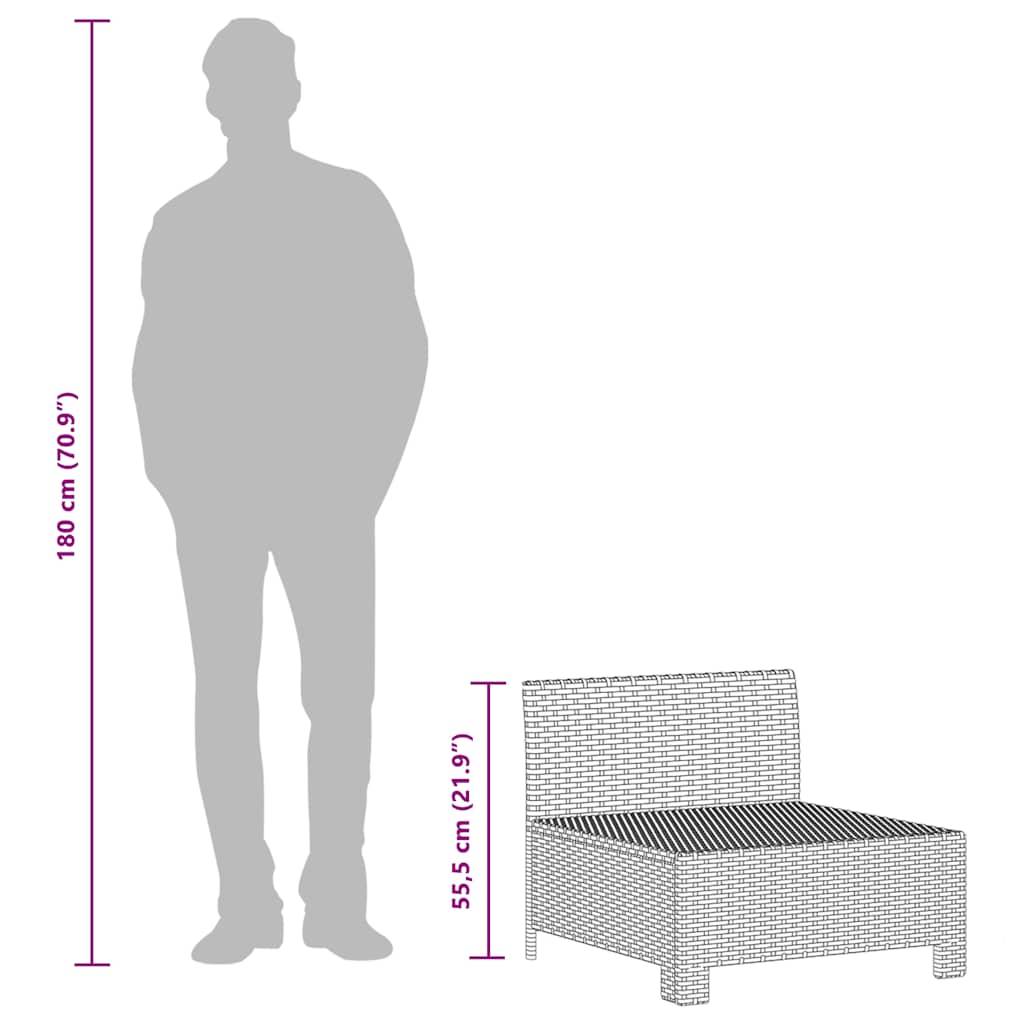 Duo de Canapés Centraux Jardin Résine Tressée Grise Modulable avec Coussins Rembourrés pour Salon Extérieur Relax – ComfortXL Outdoor Living - Image 9