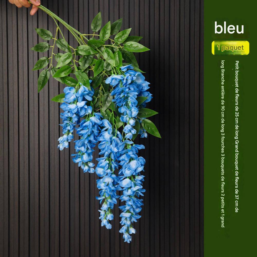 Décoration Plafond Glycine et Cassia Artificielles Bleu - Lot de 2 - Fleurs Réalistes Sans Entretien - Lytech - Image 3
