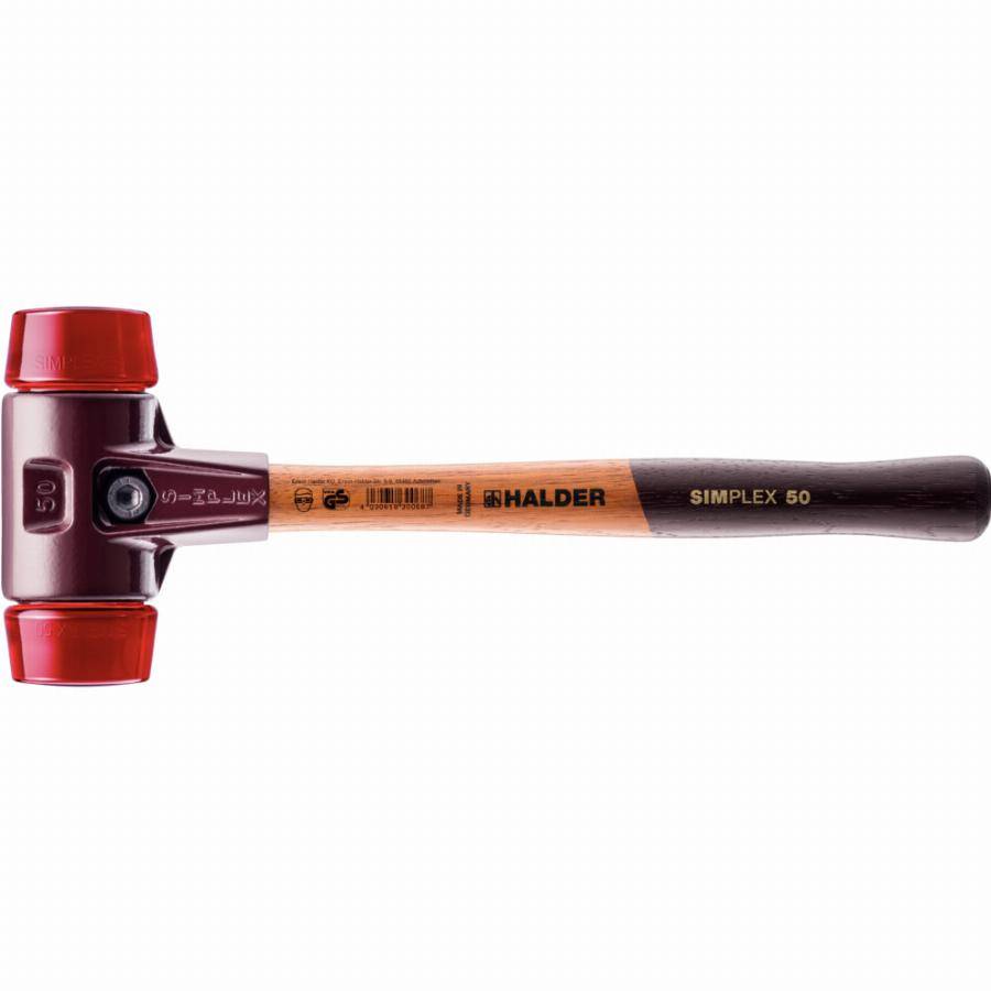 Maillet HALDER SIMPLEX Plastique avec boîtier en fonte malléable et manche en bois - D=40 mm - 3006.040
