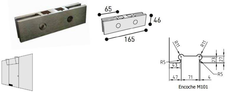 Penture inférieure carré français SEVAX inox brossé - SX1132IBFR - Image 2