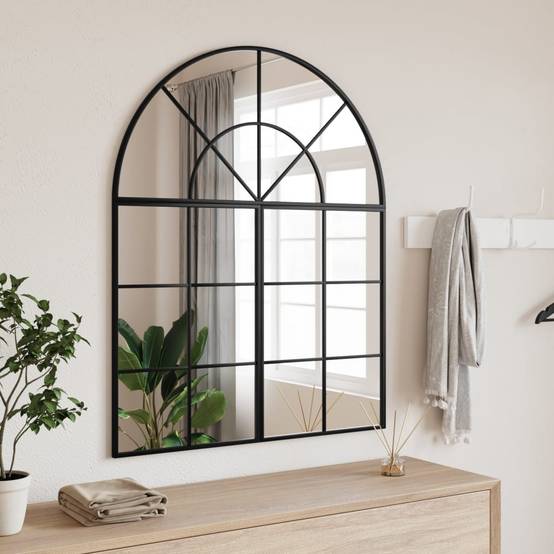 Miroir mural noir 80x100 cm arche fer Maison Chic - Image 2
