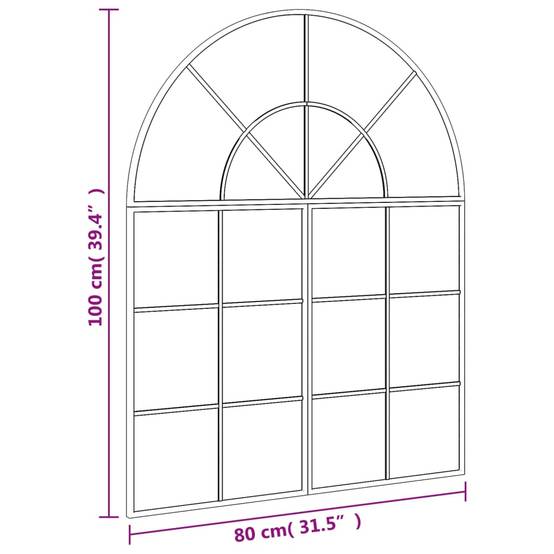 Miroir mural noir 80x100 cm arche fer Maison Chic - Image 7