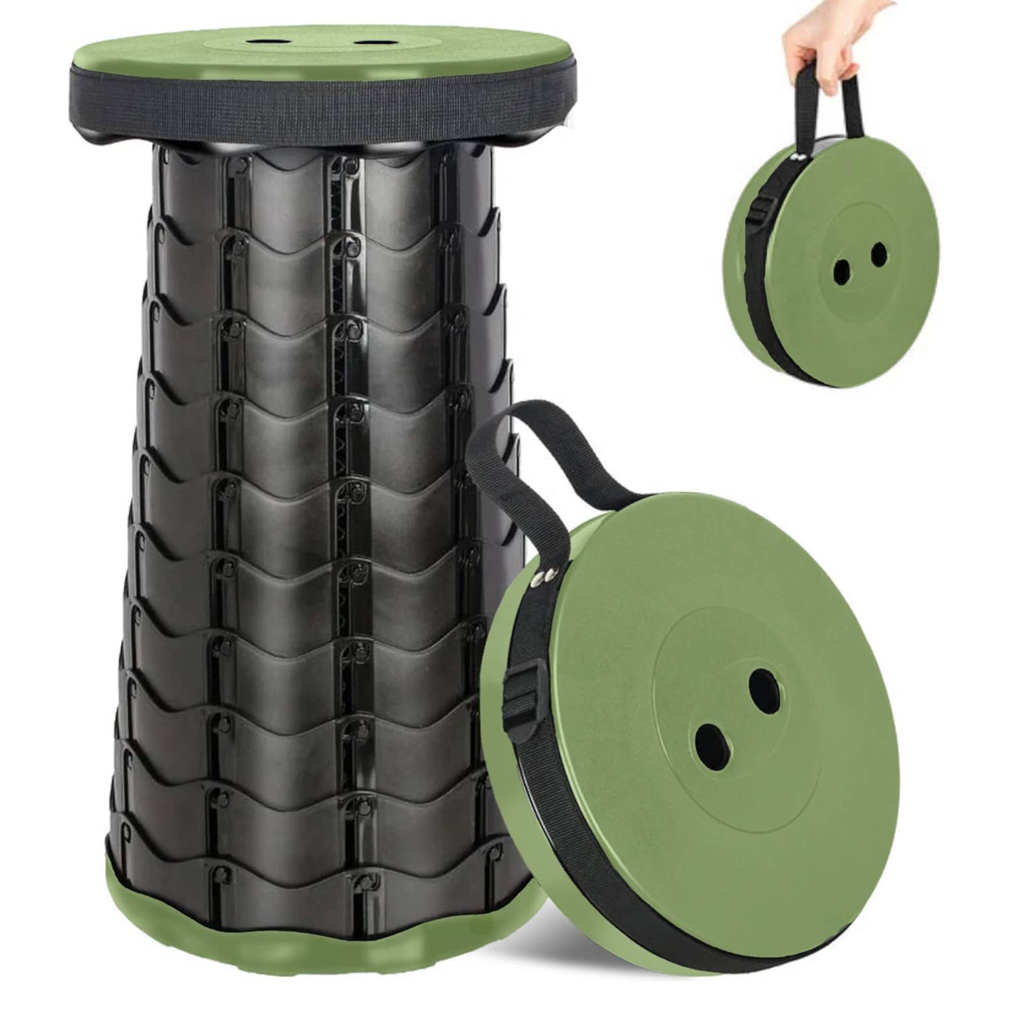 Fishtec - Tabouret Pliable Télescopique - Hauteur Réglable 6-44,5 cm Résistant 130 kg