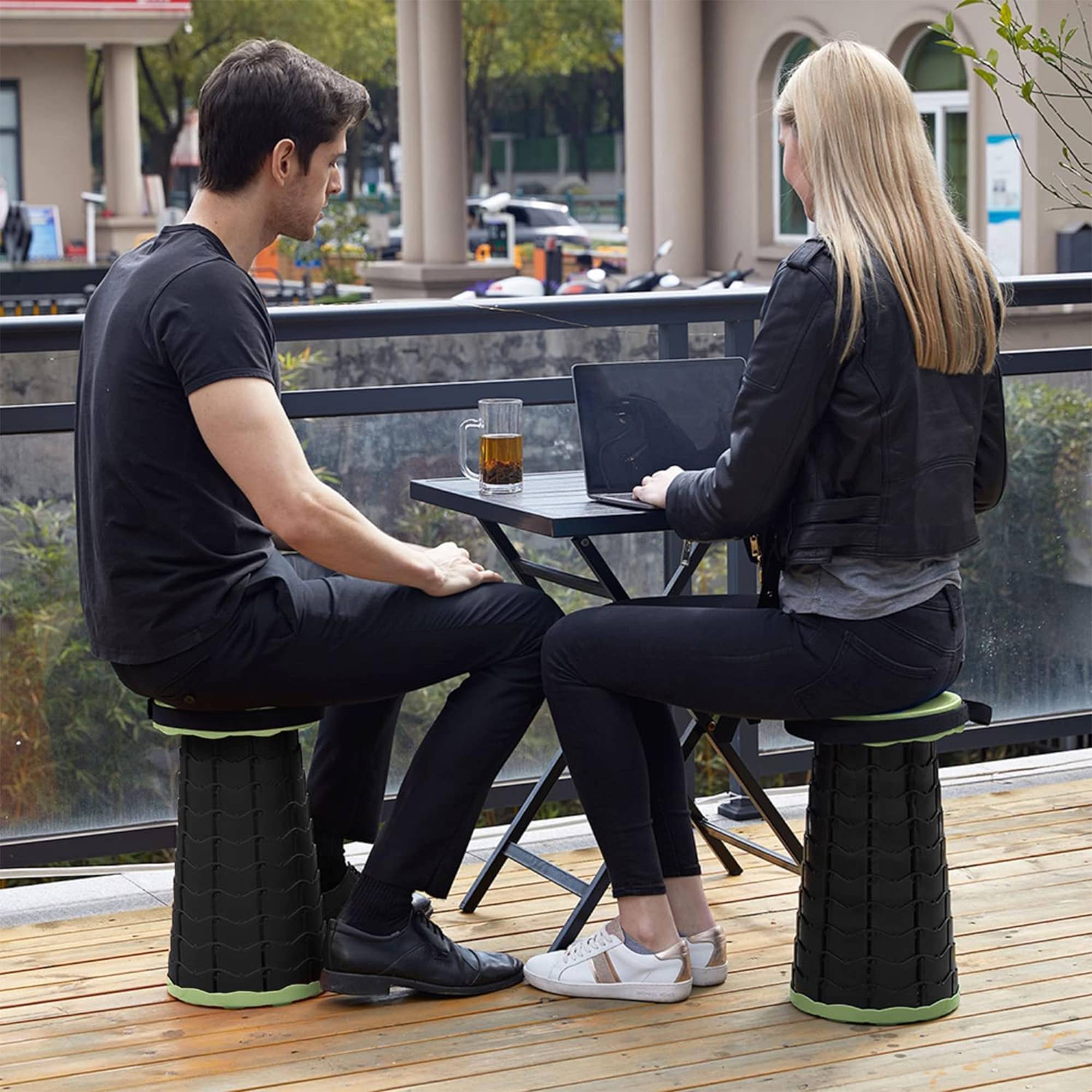 Fishtec - Tabouret Pliable Télescopique - Hauteur Réglable 6-44,5 cm Résistant 130 kg - Image 2