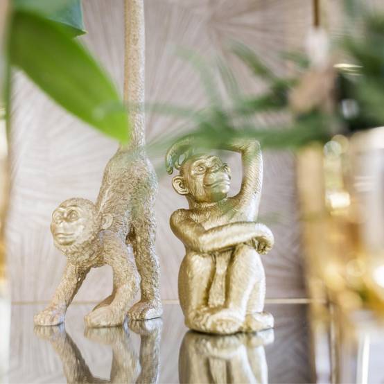 Sculpture décorative Singe assis - doré - Image 3