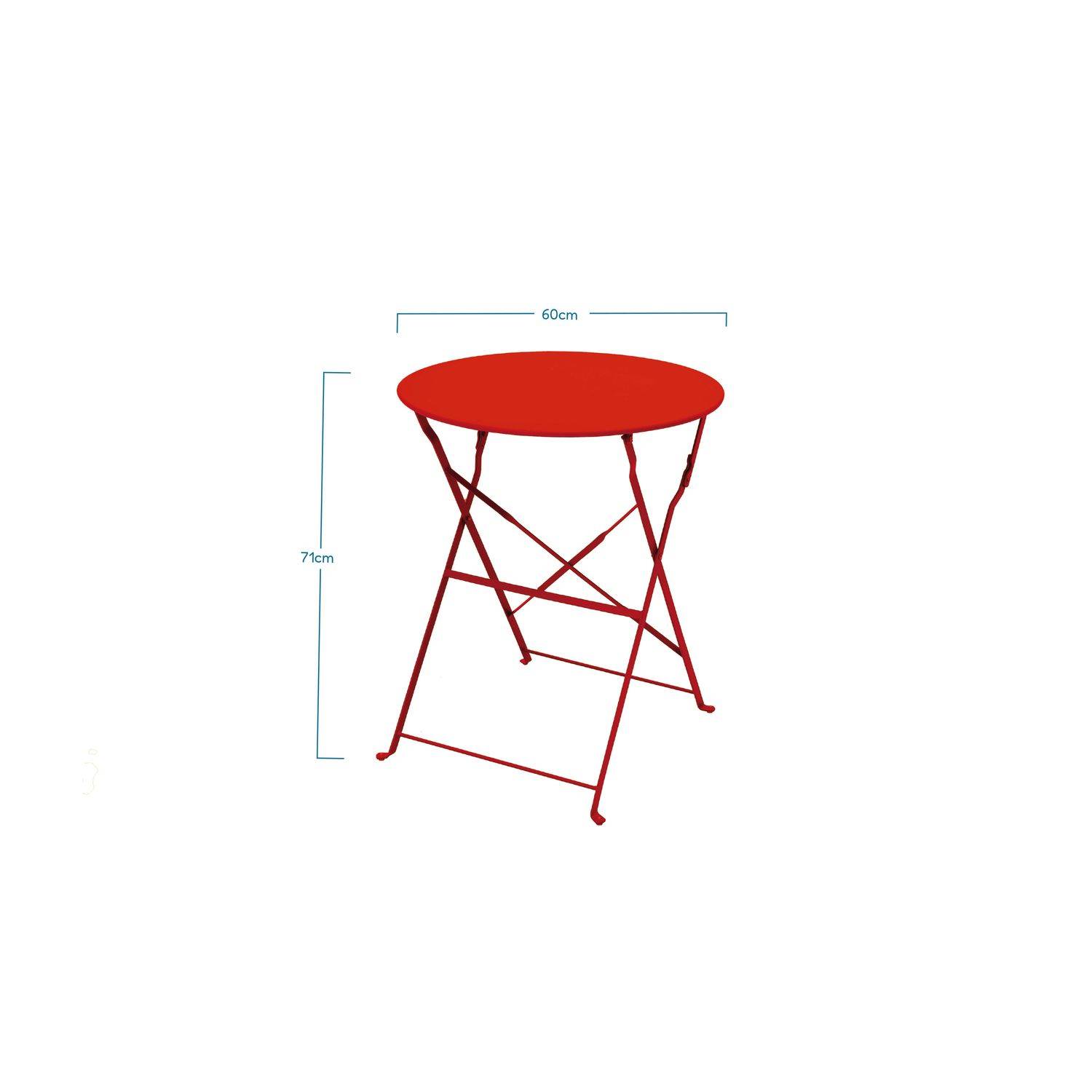 Sans Marque - Table de jardin pliante ronde Palma - 2 places - Orange - Toilinux - Image 3