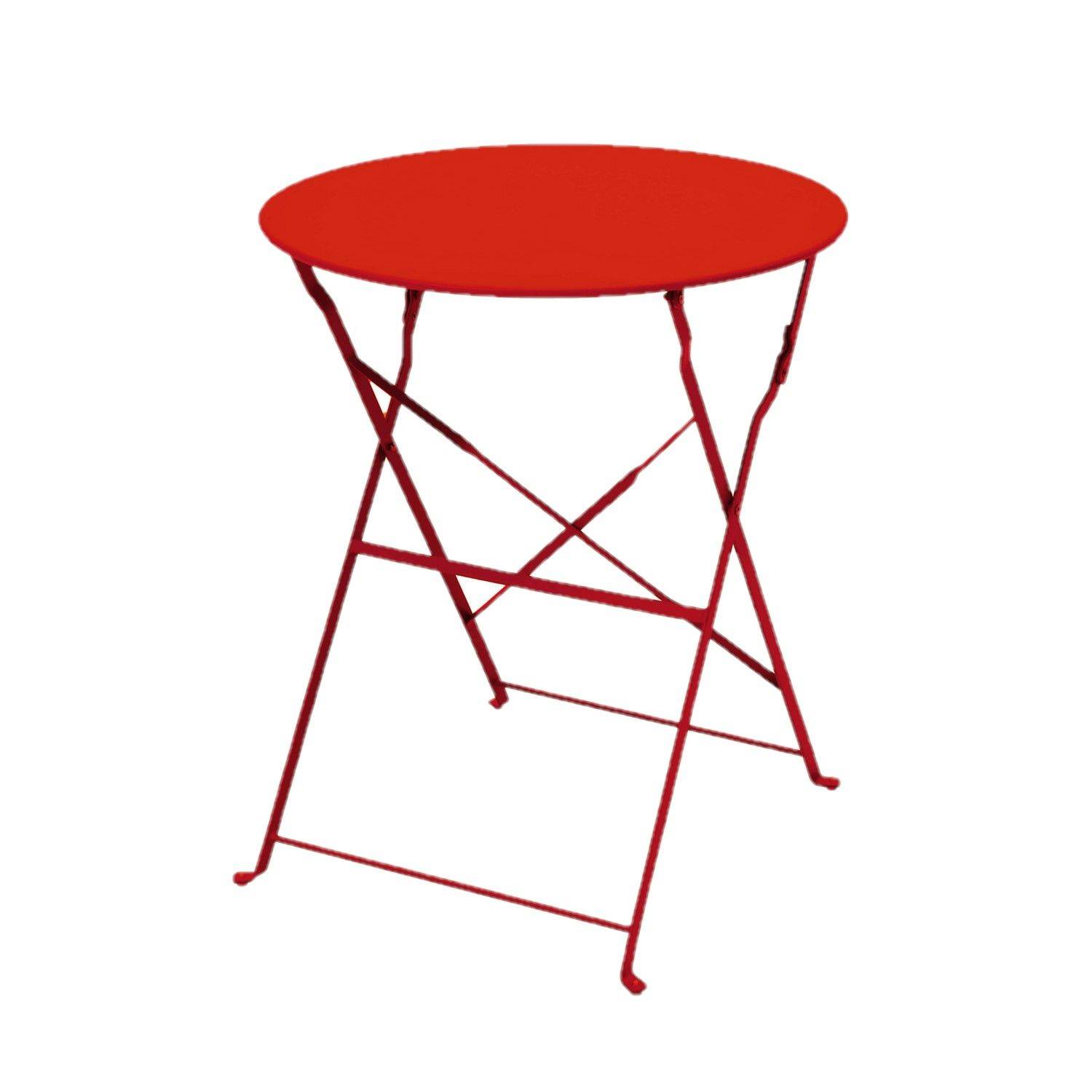 Sans Marque - Table de jardin pliante ronde Palma - 2 places - Orange - Toilinux - Image 1