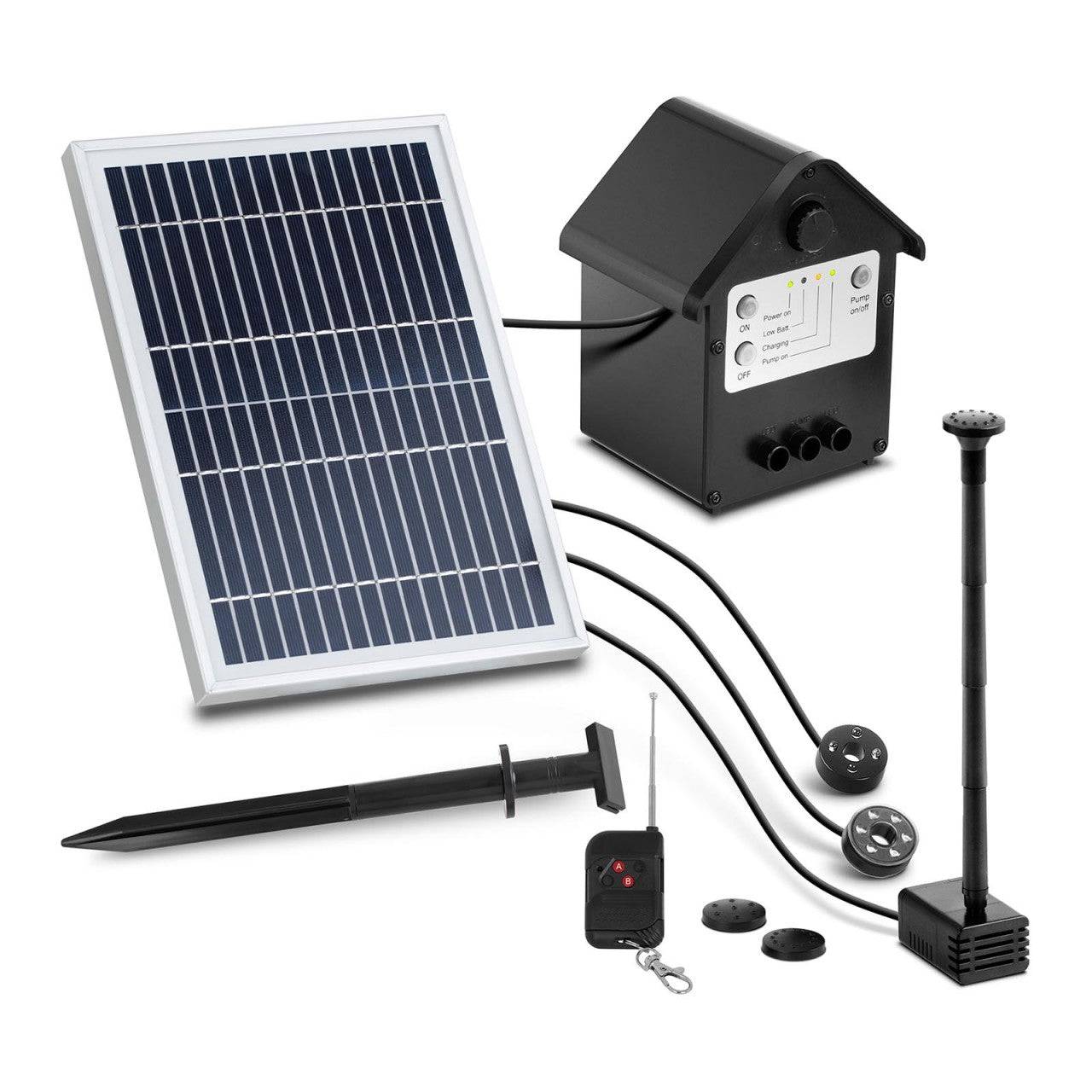 Helloshop26 - Pompe solaire pour bassin 250 l/h LED télécommande - Image 1