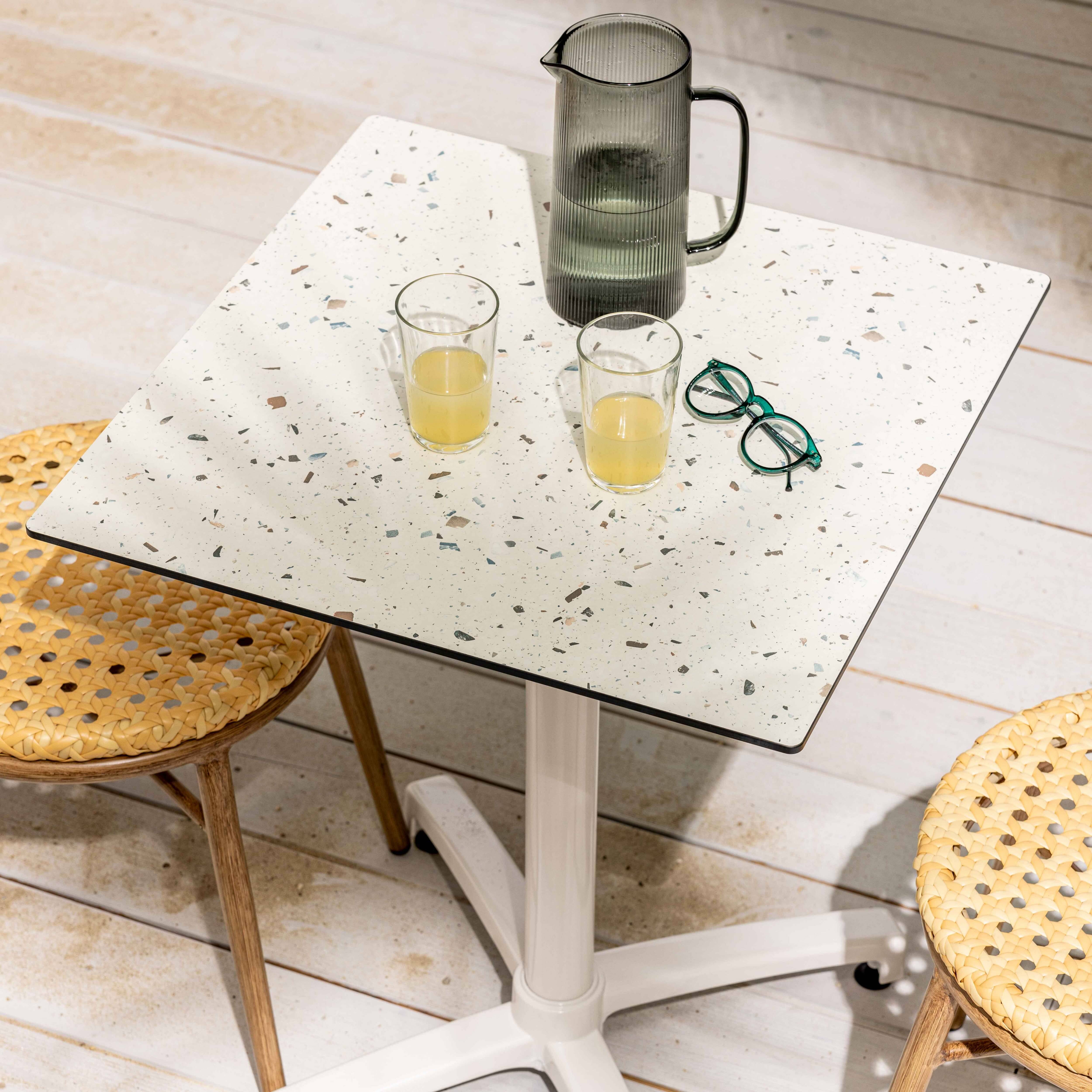 Oviala - Table de terrasse 60 x 60 cm inclinable stratifié terrazzo moucheté Opéra - Oviala - Image 3