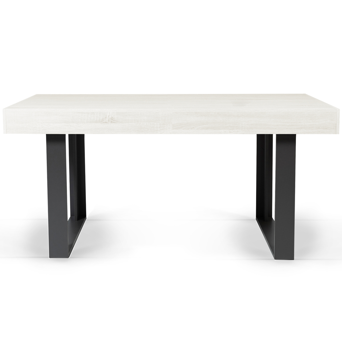 Table à manger rectangle PHOENIX 6 personnes bois gris 160 cm - Image 3