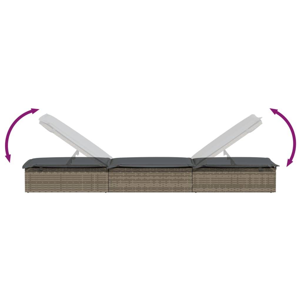 Vidaxl - Transat 1 pc avec table gris résine tressée vidaXL 319633 - Image 8