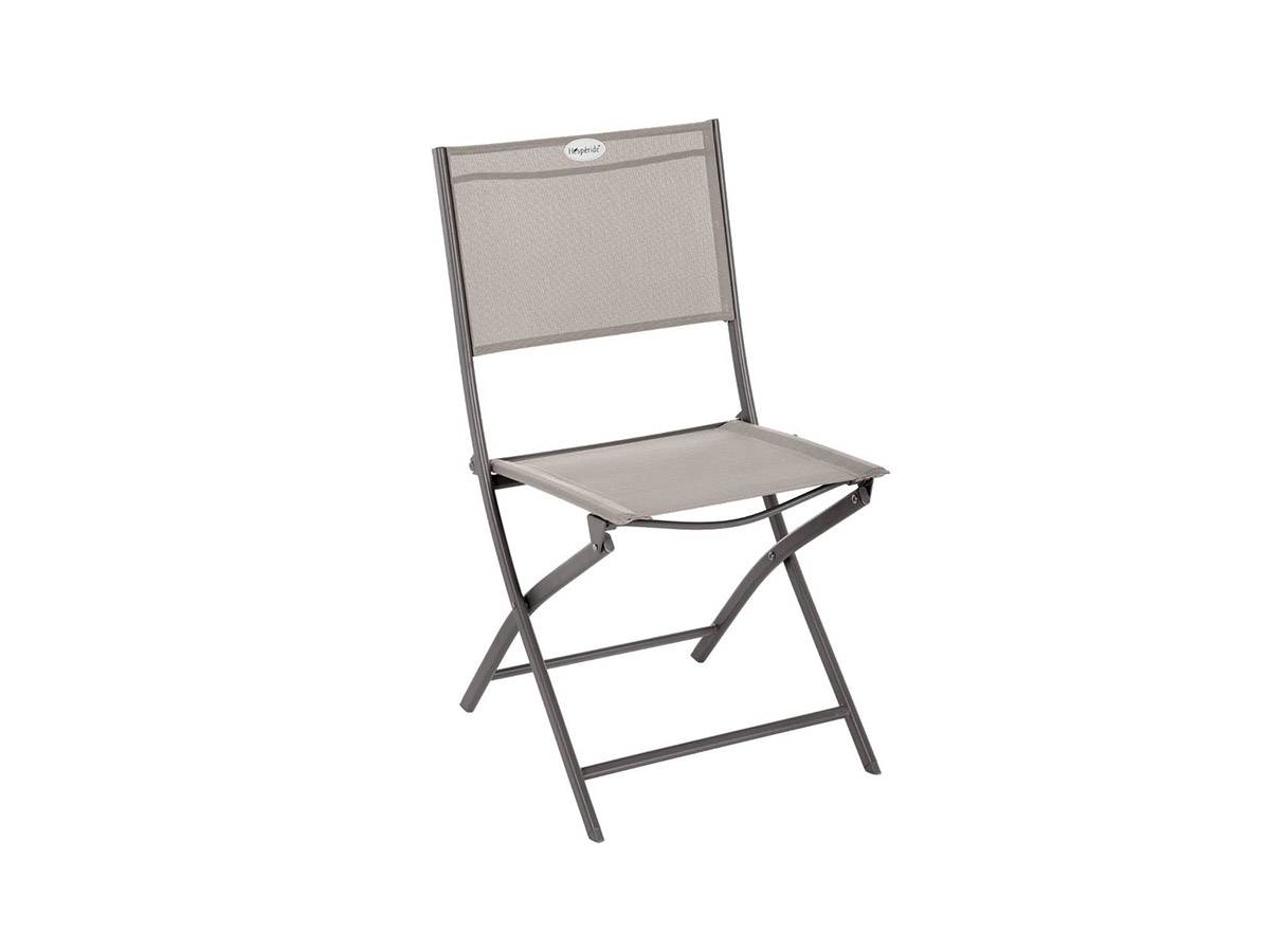 Hesperide - Lot de 4 Chaises de jardin pliante métal Modula Noisette / Tonka - Hesperide - Image 3