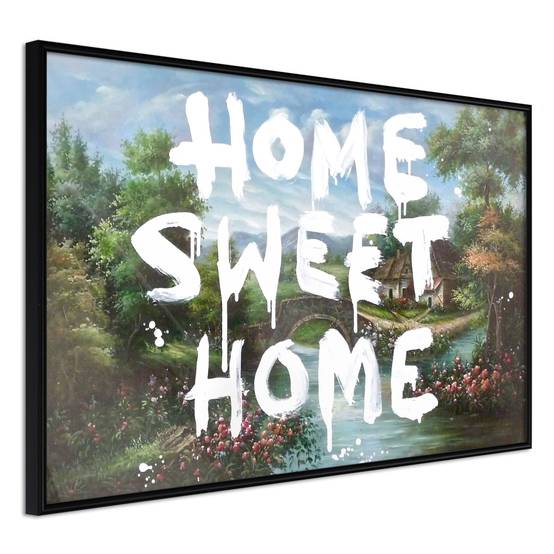 Affiche Murale Encadrée "There's No Place Like Home" 90 x 60 cm Noir
