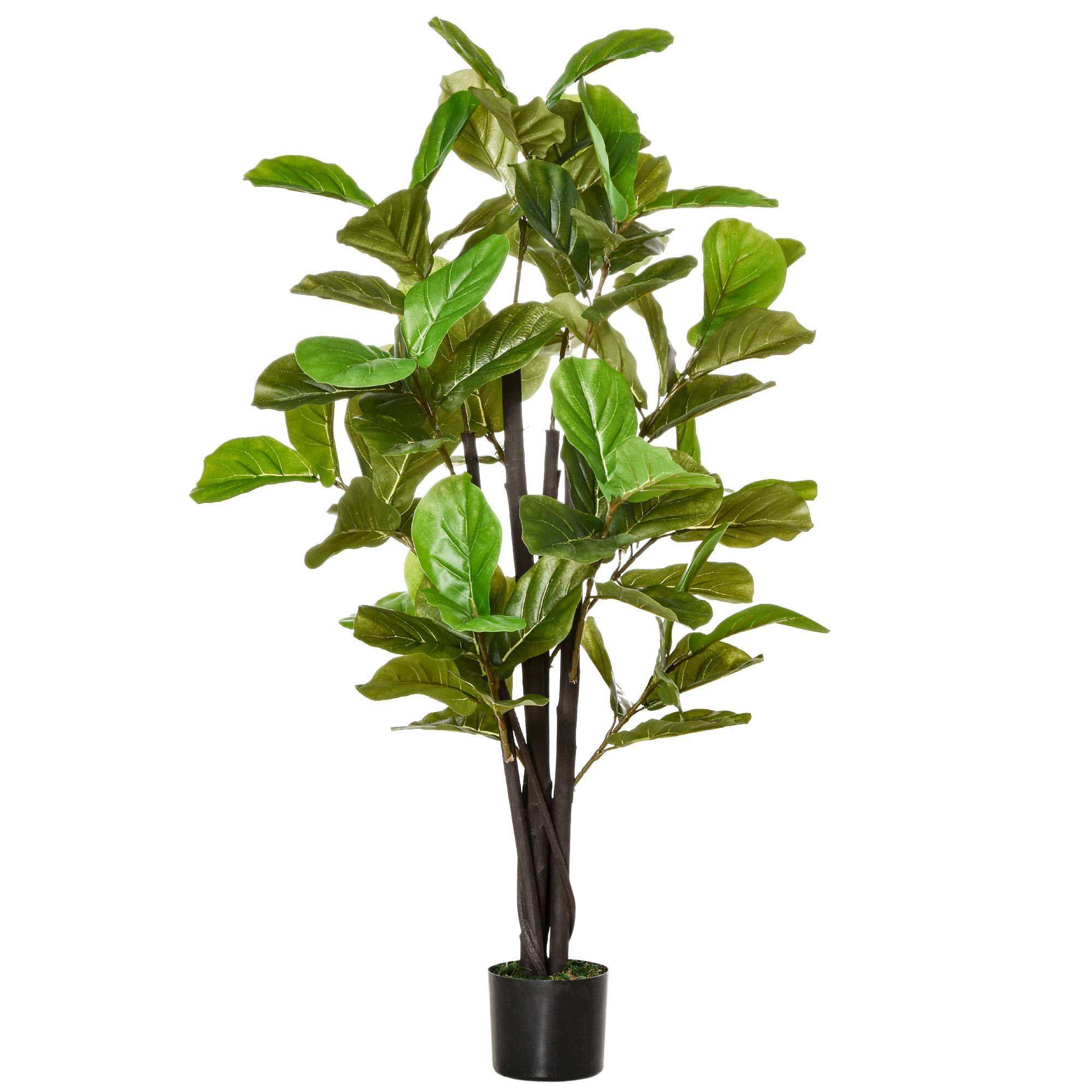 Sans Marque - Ficus artificiel pour intérieur et extérieur, plante artificielle réaliste avec 78 feuilles, 130 cm - Image 2