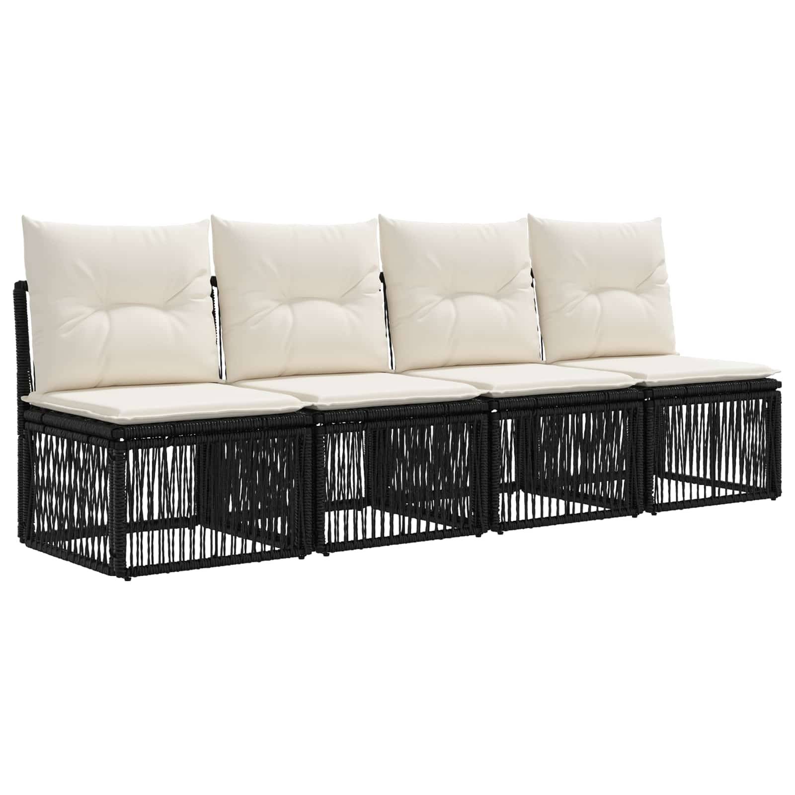 Vidaxl - Ensemble de canapé de jardin 6 pcs-Salons de jardin 6 place Noir polyrotin 454474 - Image 4