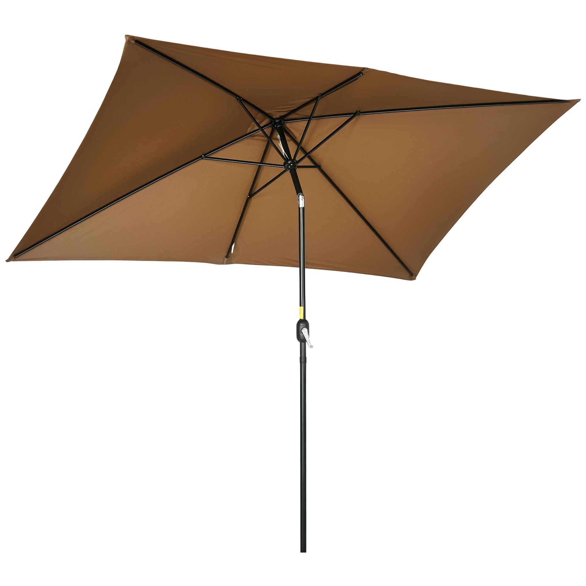Parasol inclinable rectangulaire protection solaire toile polyester 180 g/m² 2,94L x 1,98l x 2,55H m marron - Image 1