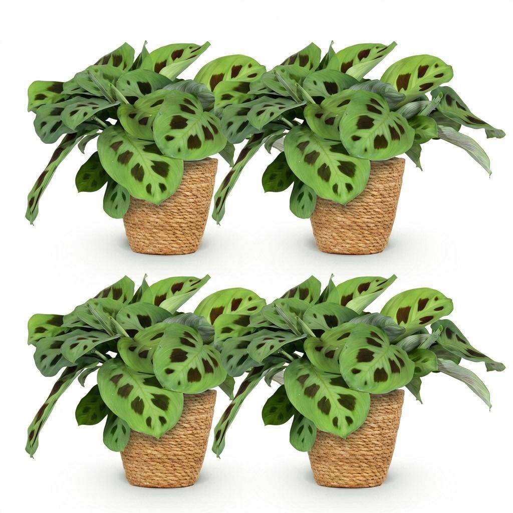 Maranta Fascinator Kerchoveana - Pet-friendly - Pot de 12cm - Hauteur 25cm - 4 plantes - Panier - Plantes d'intérieur - Image 2