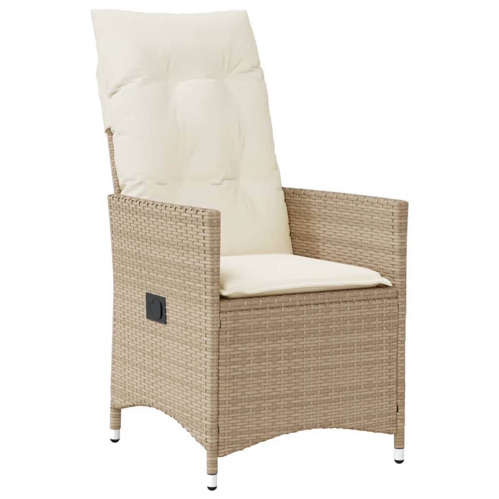 Chaises Inclinables de Jardin Lot de 2 Résine Tressée Beige 56 x 59 x 92 cm - PANGIVO - Image 3
