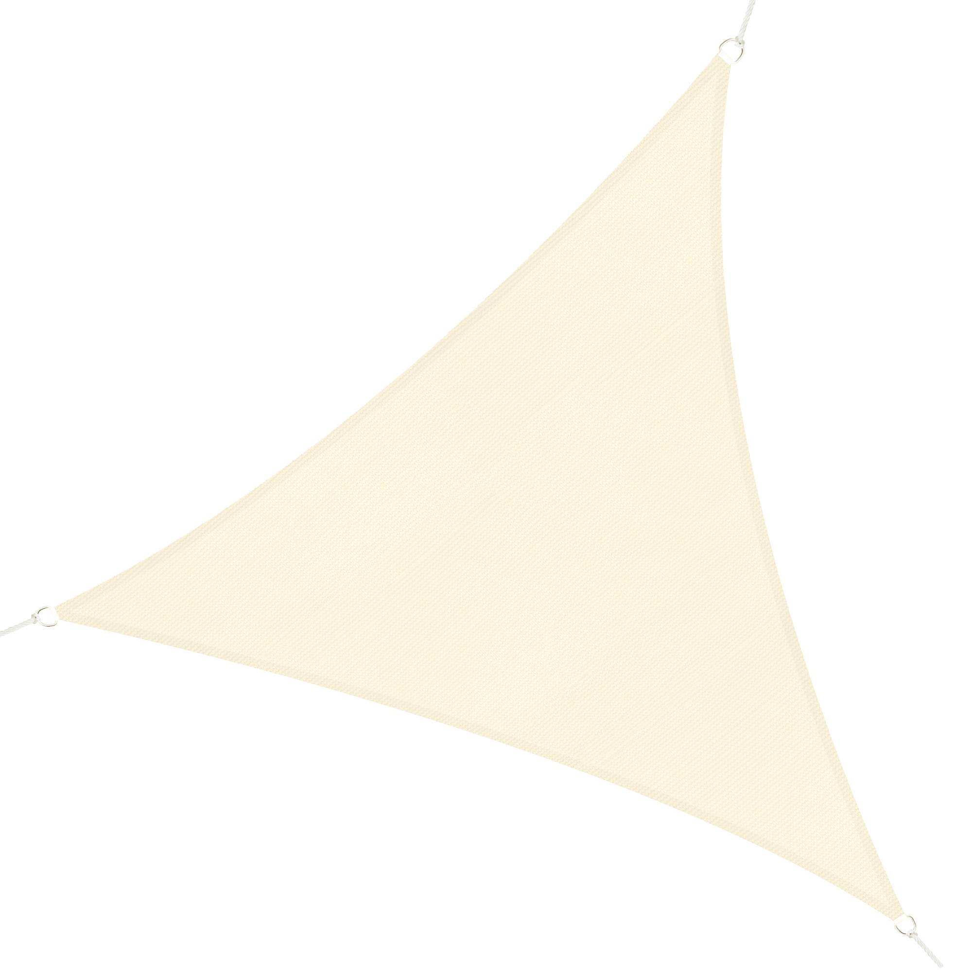 Voile d'ombrage Voile solaire - Triangulaire 3 x 3 x 3 m HDPE résistant aux UV crème fr232 - Image 1
