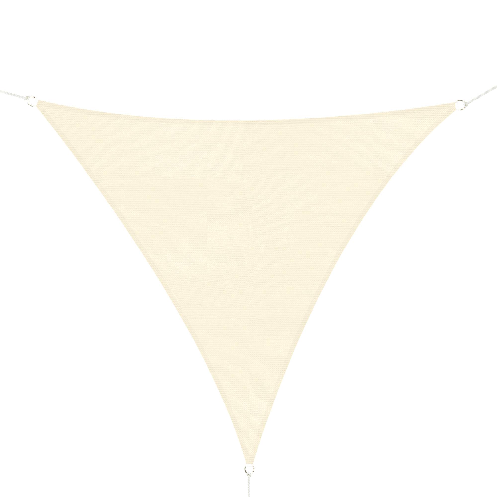 Voile d'ombrage Voile solaire - Triangulaire 3 x 3 x 3 m HDPE résistant aux UV crème fr232 - Image 2