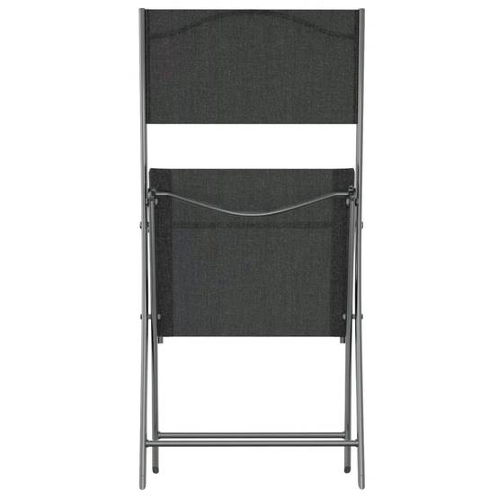 Chaises d'extérieur pliables acier et textilène noir 45 x 54 x 86 cm - PANGIVO - Image 7