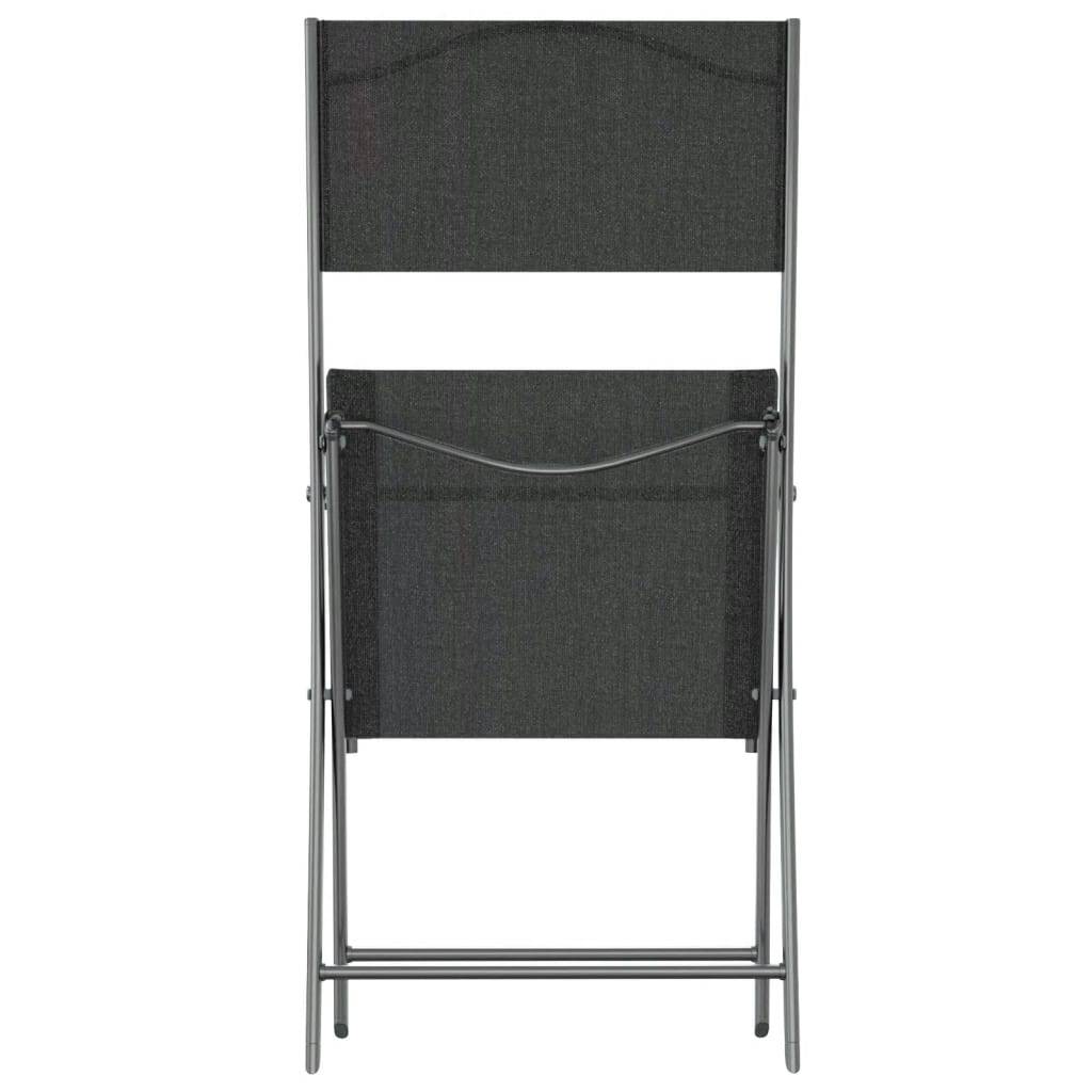 Chaises d'extérieur pliables acier et textilène noir 45 x 54 x 86 cm - PANGIVO - Image 7