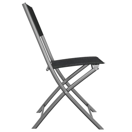 Chaises d'extérieur pliables acier et textilène noir 45 x 54 x 86 cm - PANGIVO - Image 5