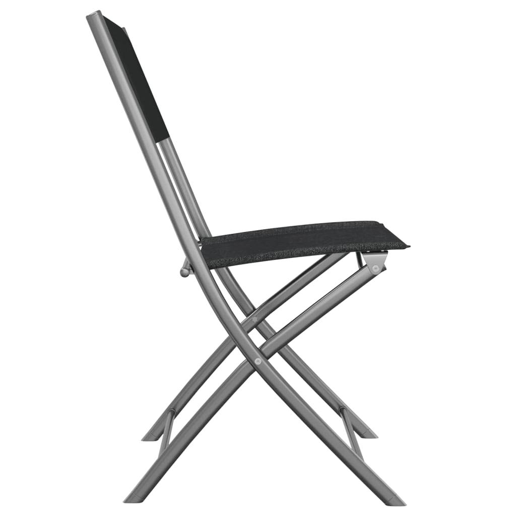 Chaises d'extérieur pliables acier et textilène noir 45 x 54 x 86 cm - PANGIVO - Image 5