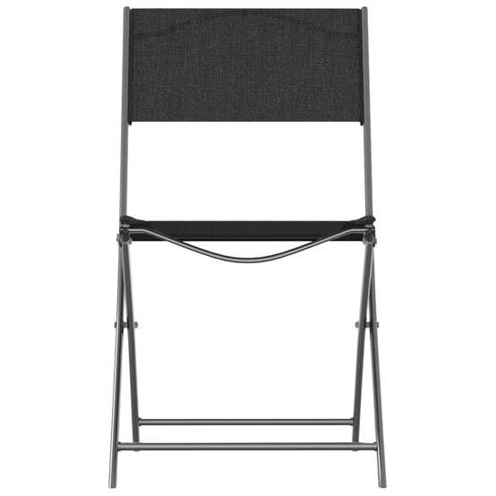 Chaises d'extérieur pliables acier et textilène noir 45 x 54 x 86 cm - PANGIVO - Image 4