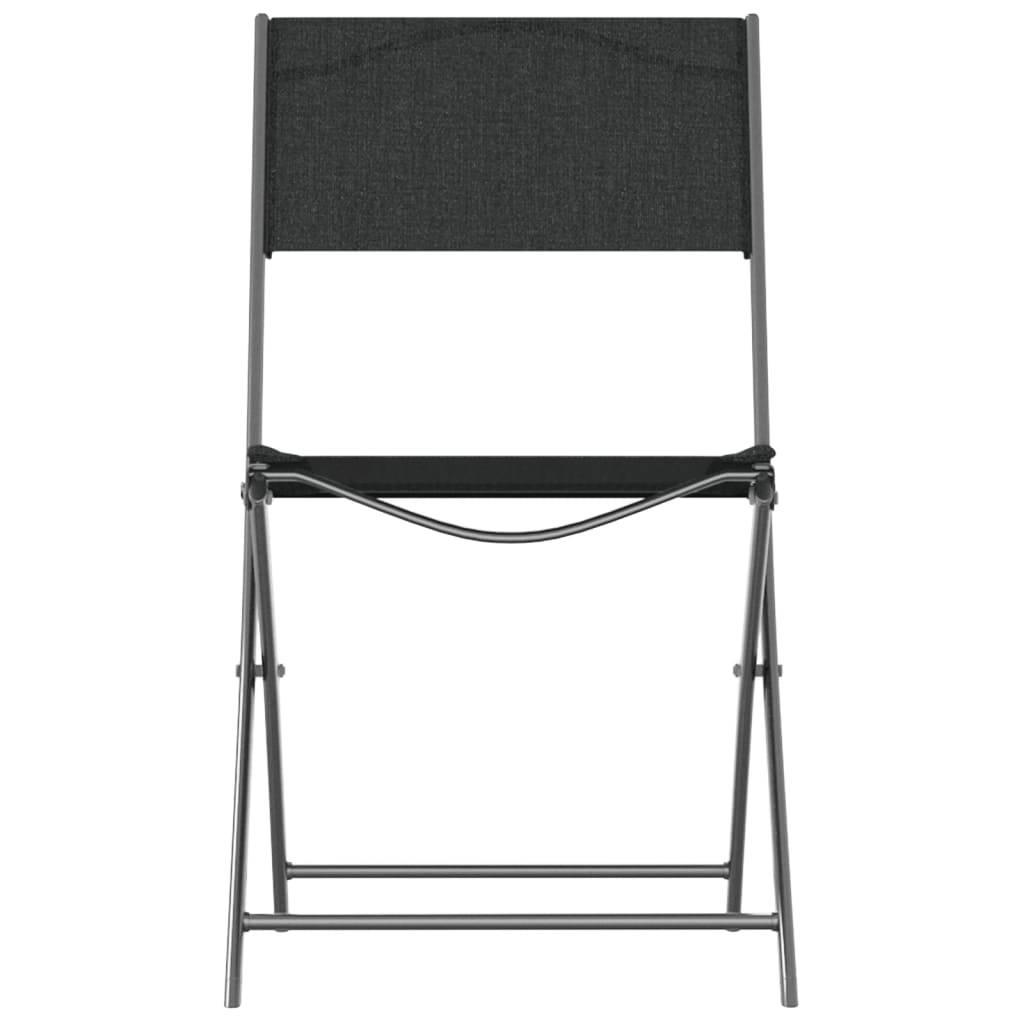 Chaises d'extérieur pliables acier et textilène noir 45 x 54 x 86 cm - PANGIVO - Image 4