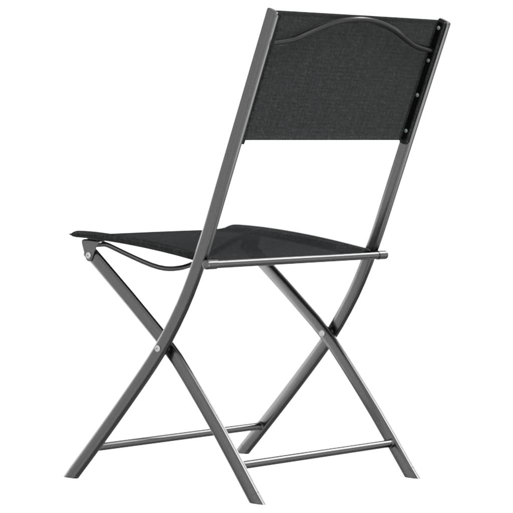 Chaises d'extérieur pliables acier et textilène noir 45 x 54 x 86 cm - PANGIVO - Image 6