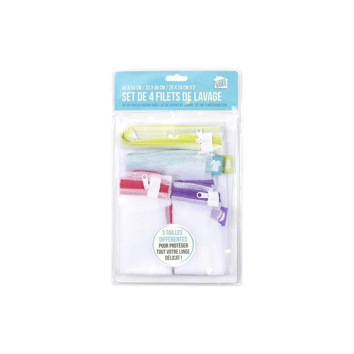 Lot de 4 Filets de Lavage "Fragile" 53cm Transparent - Image 2
