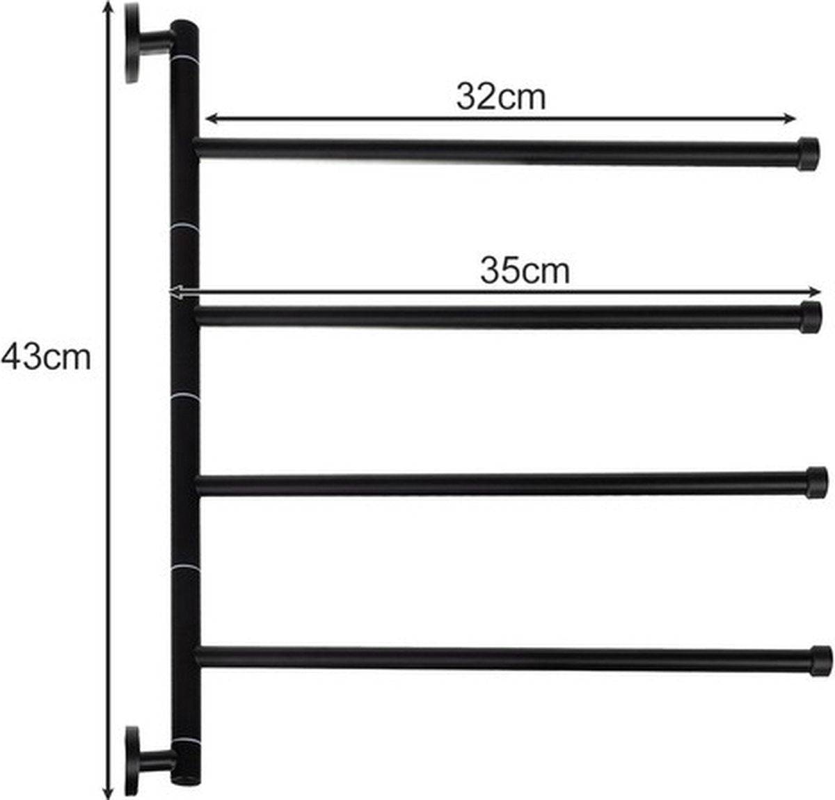 Importdistrib - Porte-serviettes mral de salle de bain - noir 43 x 35 cm IMPORTDISTRIB - Image 3
