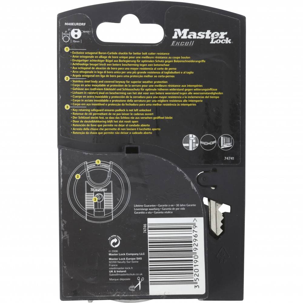 Master Lock - Cadenas à clé MASTER LOCK acier, l.70 mm - Image 8