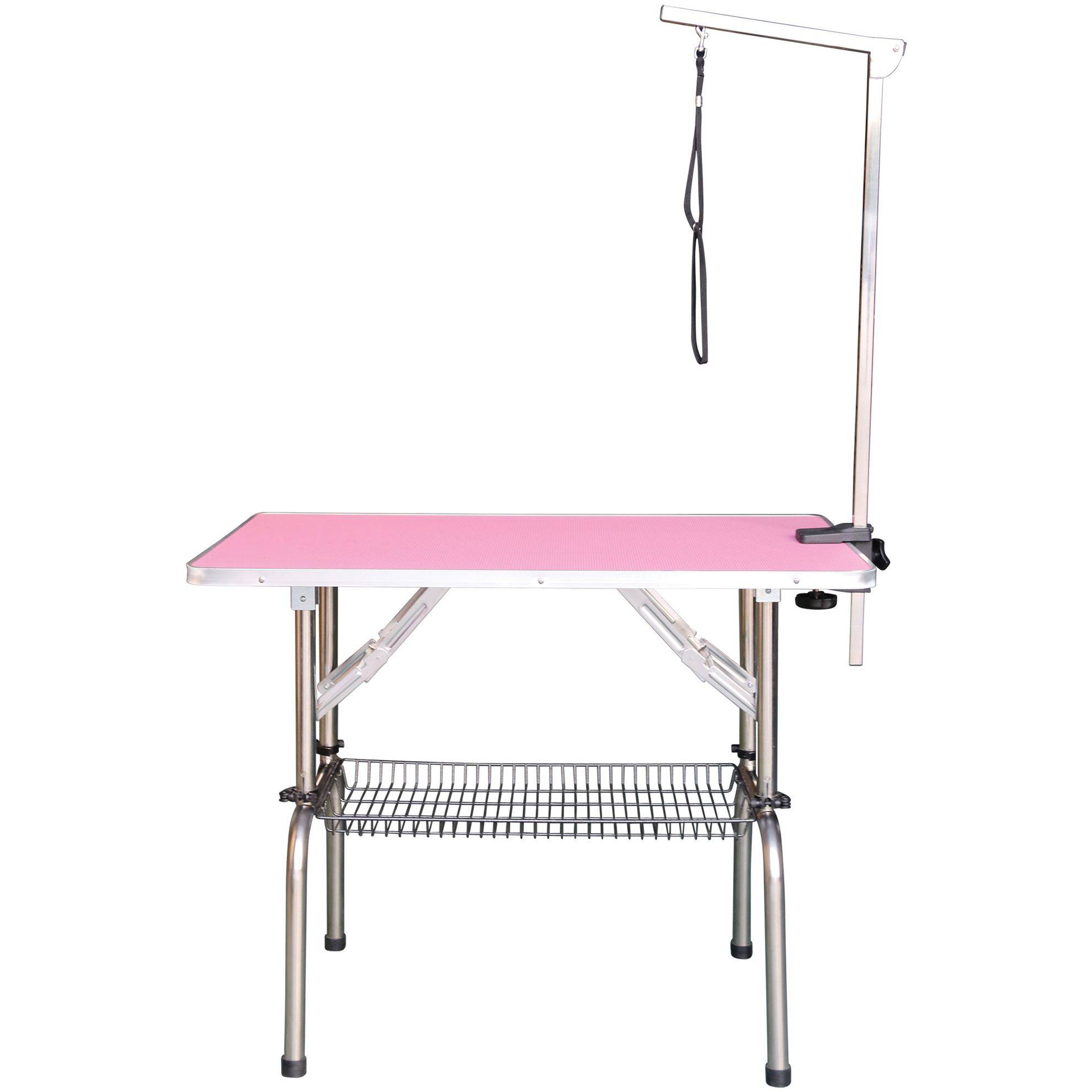 Phoenix Universal - Table toilettage pliante à potence simple sans roulettes rose PHOENIX UNIVERSAL
