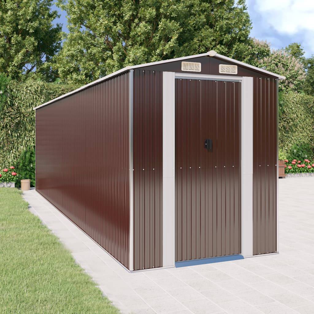 Vidaxl - Abri de jardin Marron foncé 192x689x223 cm Métal galvanisé vidaXL 3147466 - Image 1