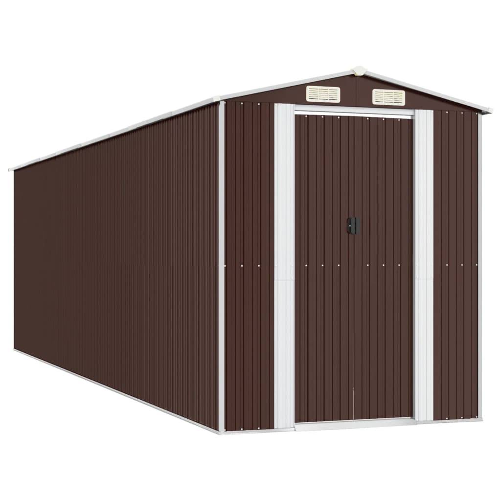 Vidaxl - Abri de jardin Marron foncé 192x689x223 cm Métal galvanisé vidaXL 3147466 - Image 2