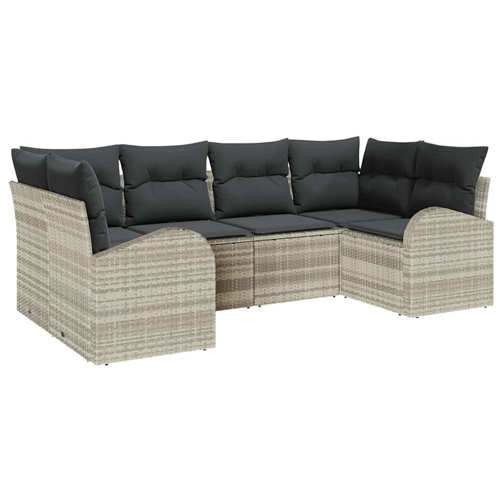 Salon de jardin 6 places modulable en résine tressée finition mate Gris Clair – ComfortXL Outdoor Living - Image 2