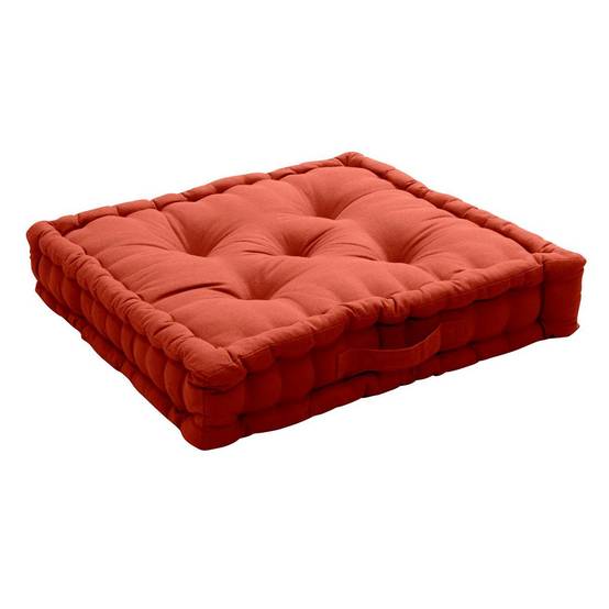 Enjoy Home - Coussin de Sol Uni "Panama" 50x50cm Terracotta - Image 1
