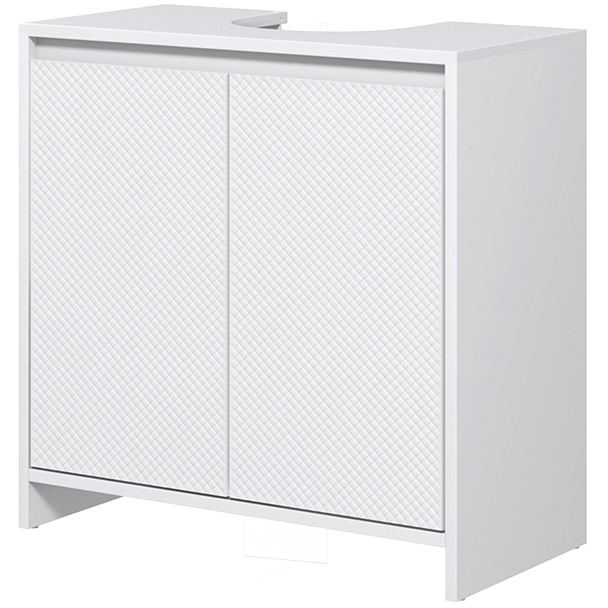 Sans Marque - Meuble sous-évier moderne étagère système anti-basculement charge 40 kg 60x30x60 cm blanc - Image 2