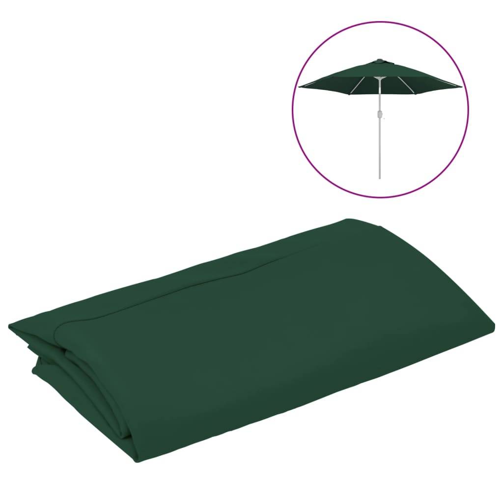 Voile de parasol - accessoire parasol - Tissu de remplacement pour parasol d'extérieur Vert 300 cm - MEUBLE PRO - Image 1